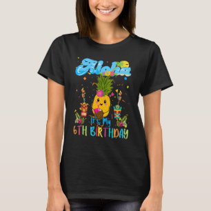 Camiseta Aloha É Meu 6 Aniversário De 6 Anos Meninas Havaia