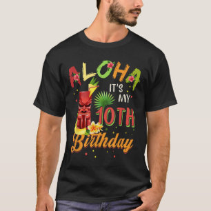 Camiseta Aloha É O Meu 10º Aniversário Havaiano 10 Anos