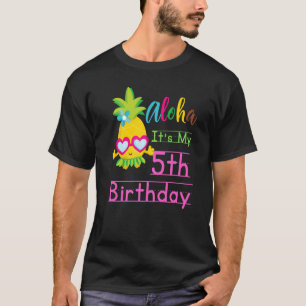 Camiseta Aloha É o meu 5 Aniversário de Hoje Raparigas do H
