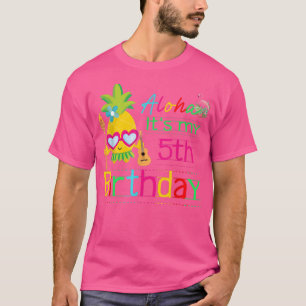 Camiseta Aloha, é o meu 5 Birthday Havaí, poço das rapariga