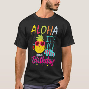 Camiseta Aloha É o meu quarto aniversário, Havaiano, 4 anos