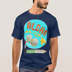Camiseta Aloha Eggs Spam Rice Shoyu Chopsticks Café da Man