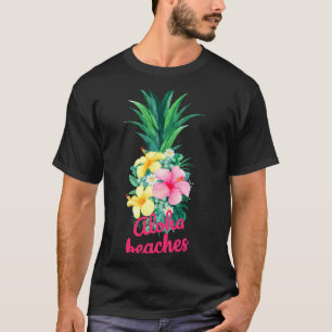 Camiseta Aloha flores de abacaxi aloha havaí vintage