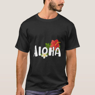 Camiseta Aloha Flower Havaiana Impressão Aloha Hawaii