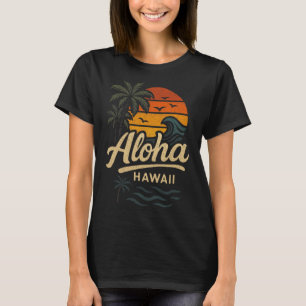 Camiseta Aloha Havaí Praia Verão Surf 70s Retro