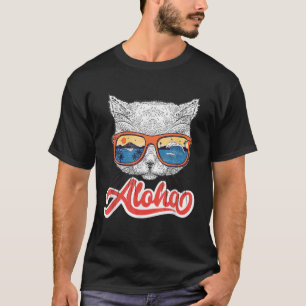 Camiseta Aloha Hawaiai Cat Sunglass Engraçados Gatinhos Eng