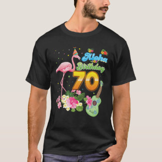 Camiseta Aloha Hawaii 70 Birthday, 70 anos Flamingo H