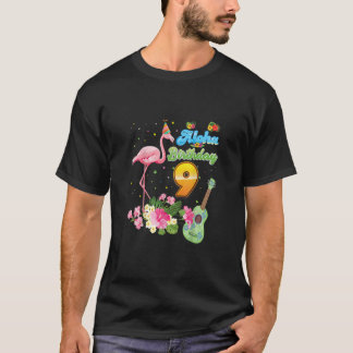 Camiseta Aloha Hawaii 9º aniversário Flamingo Haw, 9 anos