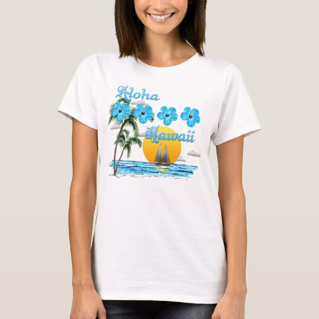 Camiseta Aloha Hawaii à vela (Frente)