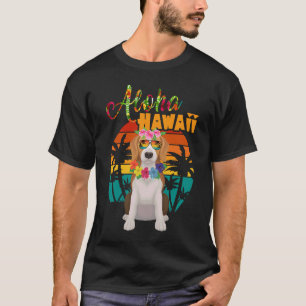 Camiseta Aloha Hawaii Beagles Cachorro Vestindo óculos de s