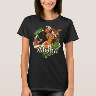 Camiseta Aloha Hawaii dá praias às mulheres havaianas