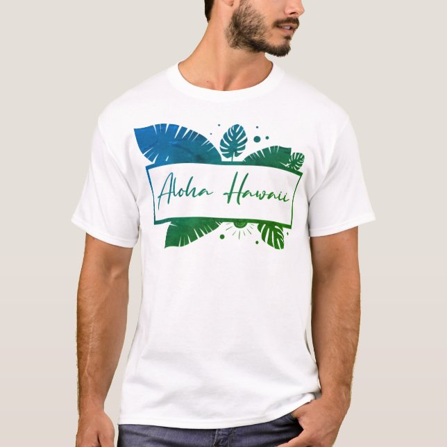 Camiseta Aloha Hawaii Green (Frente)