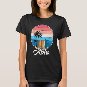 Camiseta Aloha Hawaii Havaiano Para Meninas Palm Tree Su