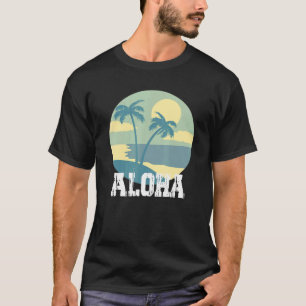 Camiseta Aloha Hawaii Havaii Palm Tree Surf Para Mulheres M