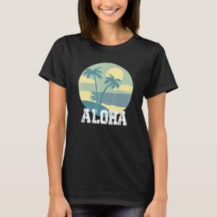 Camiseta Aloha Hawaii Havaii Palm Tree Surf Para Mulheres M