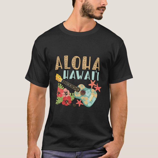 Camiseta Aloha Hawaii Hawaii Ukulele (Frente)