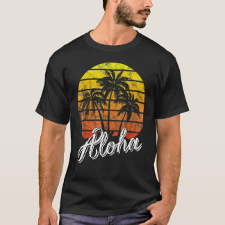 Camiseta Aloha Hawaii Hawaiian Beach Summer Vacation Sunset
