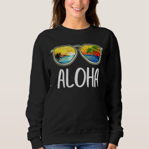 Camiseta Aloha Hawaii Ilha Havaiana Óculos de Sol Palmeiras