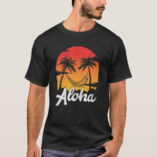 Camiseta Aloha Hawaii Ilha Hawaii Palm Beach Sunset Ret