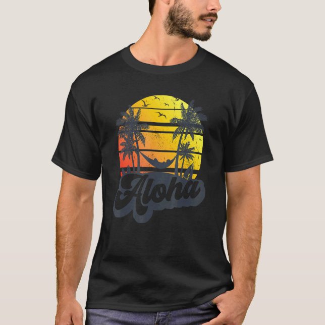 Camiseta Aloha Hawaii Ilhas Palm Trees Beach Vac (Frente)