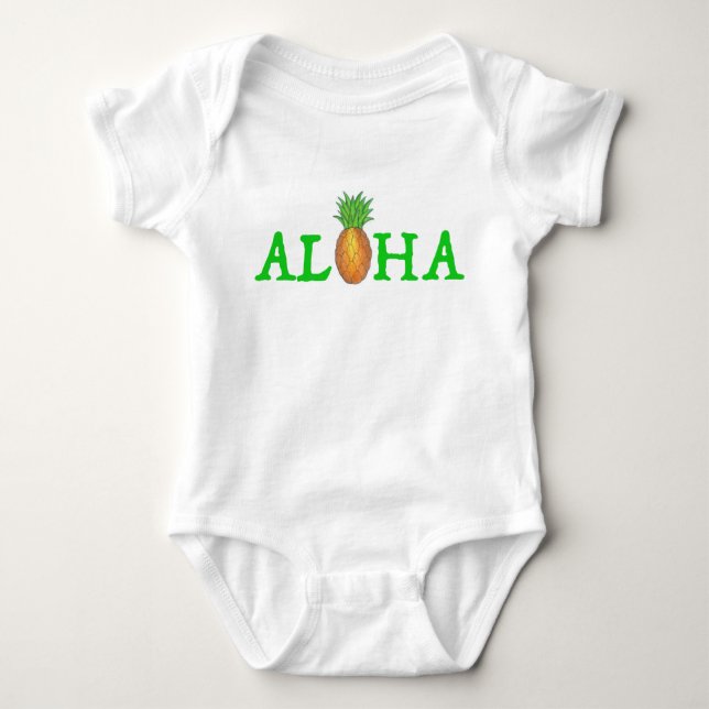 Camiseta ALOHA Hawaii Ilhas Tropicais do Havaí: Abacaxi (Frente)
