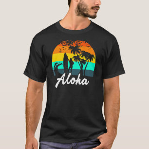 Camiseta Aloha Hawaii Island Palm Beach Surfboard