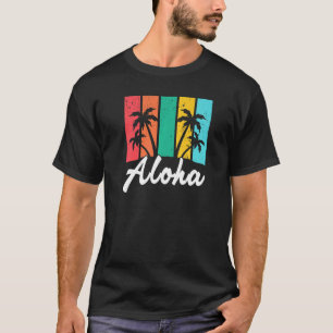 Camiseta Aloha Hawaii Island Palm Beach Surfboard