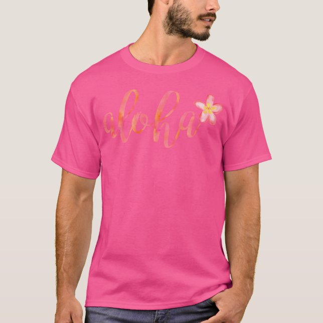 Camiseta Aloha Hawaii Plumeria Watercolor Floral (Frente)