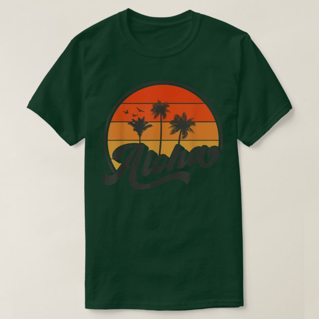 Camiseta Aloha Hawaii Retro Vintage Sunset  (Frente do Design)