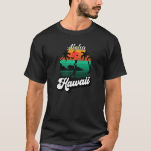 Camiseta Aloha Hawaii Surfboard Retro Sunset Surfboard