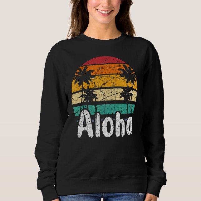 Camiseta Aloha Hawaii Surfing Retro Sunset 14 (Frente)