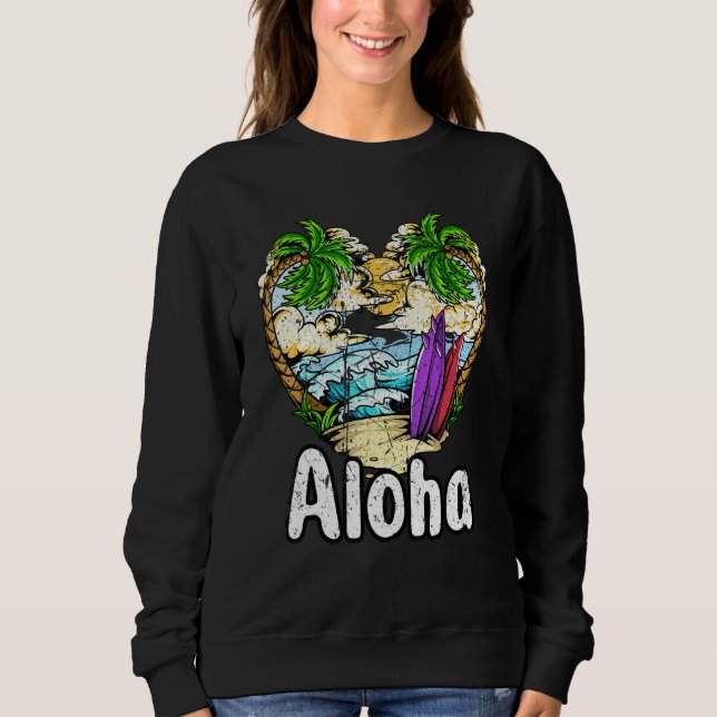 Camiseta Aloha Hawaii Surfing Retro Sunset 25 (Frente)