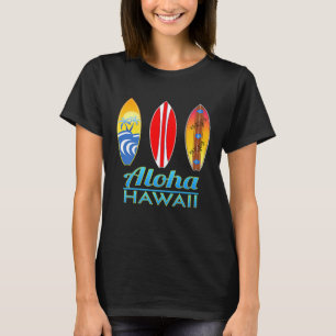 Camiseta Aloha Hawaii Vintage Retro Surfboards Surfing T Sh