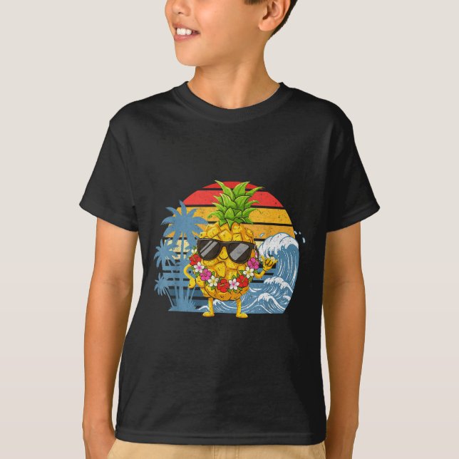 Camiseta Aloha Hawaiian Pineapple Sign Hawaii Shaka (Frente)