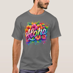 Camiseta Aloha Hello Summer Hawaii Beach Summer Vacation Fa