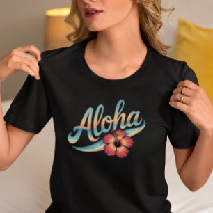 Camiseta Aloha Hibisco Vintage