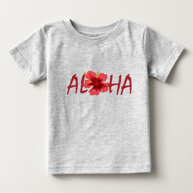 Camiseta Aloha hibiscus babá (Frente)