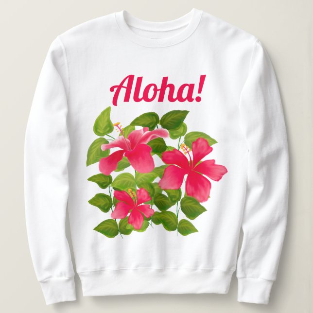 Camiseta Aloha! Hibiscus rosa-havaiano (Frente do Design)