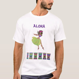 Camiseta "Aloha"Hula Girl e Tiki