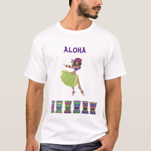 Camiseta "Aloha"Hula Girl e Tiki