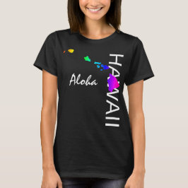 CAMISETA ALOHA - ILHAS HAWAII NEON RAINBOW