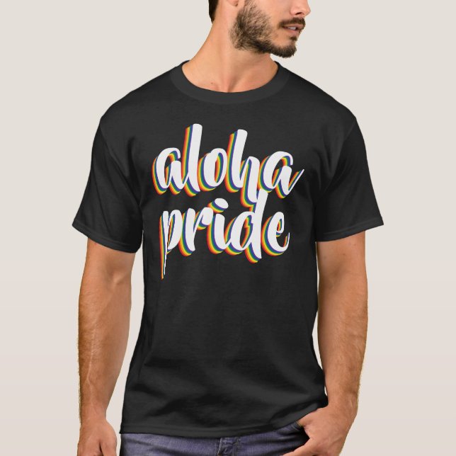 Camiseta Aloha Is Aloha Rainbow Pride Hawaii (Frente)