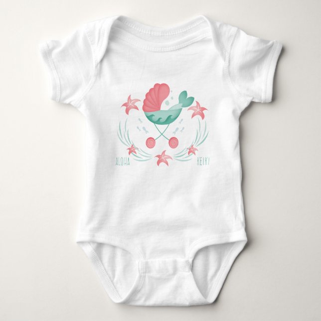 Camiseta Aloha Keiki Mermaid Stroller (Frente)