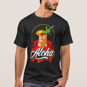 Camiseta Aloha Mai Tai Cocktail Do Havaí Com Hib Bonito