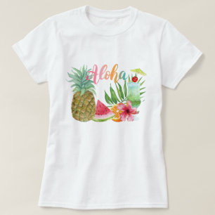 Camiseta Aloha mulheres tropicais havaianas do abacaxi