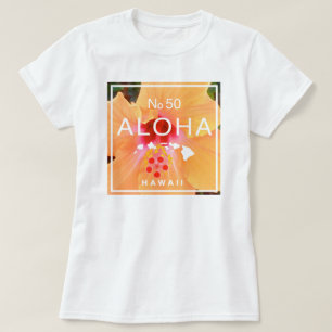 Camiseta Aloha n.o 50 Orange Hibiscus
