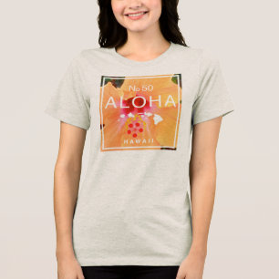 Camiseta Aloha n.o 50 Orange Hibiscus