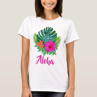 Camiseta Aloha Oahu Havaí Floral Tropical