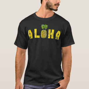 Camiseta Aloha Pineapple Hawaii Vintage Sumário de Frutas T