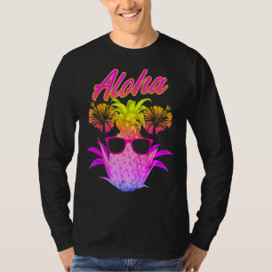 Camiseta Aloha Pineapple Sunglass Hawaiai Beach Summer V